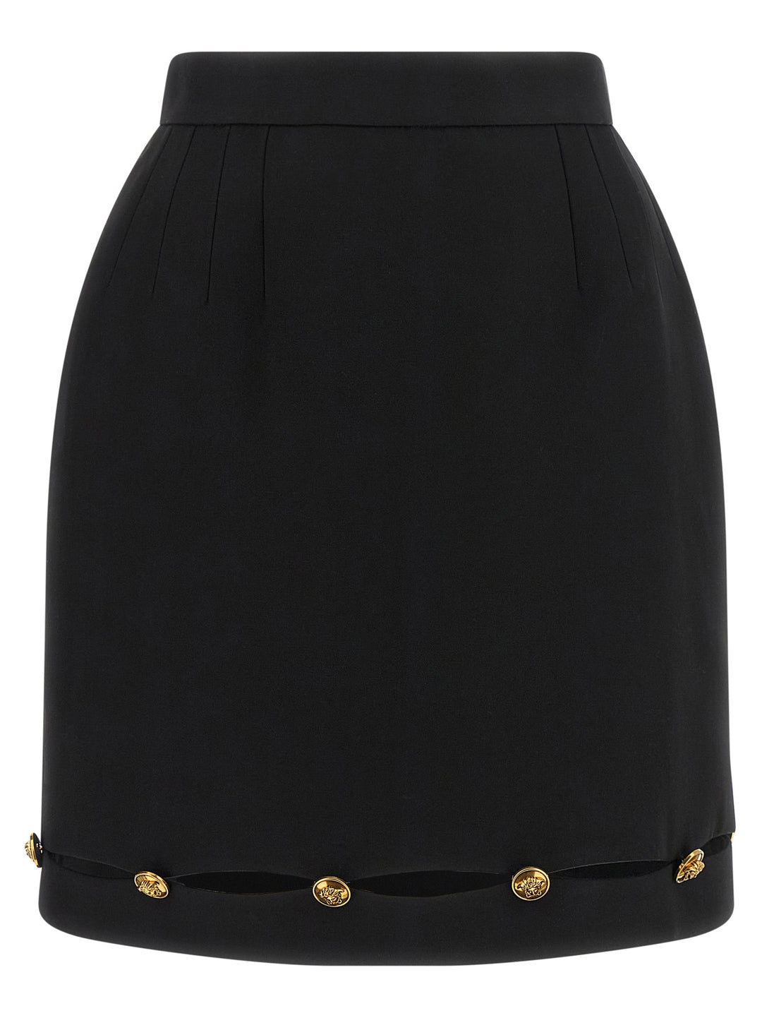 Versace Black Virgin Wool Long Skirt