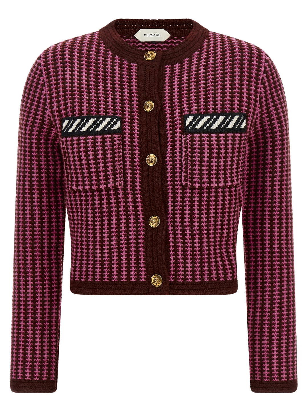 Versace Multicolor Virgin Wool Cardigan