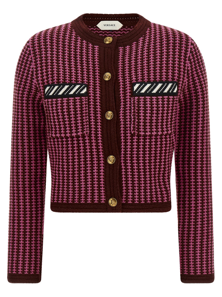 Versace Multicolor Virgin Wool Cardigan