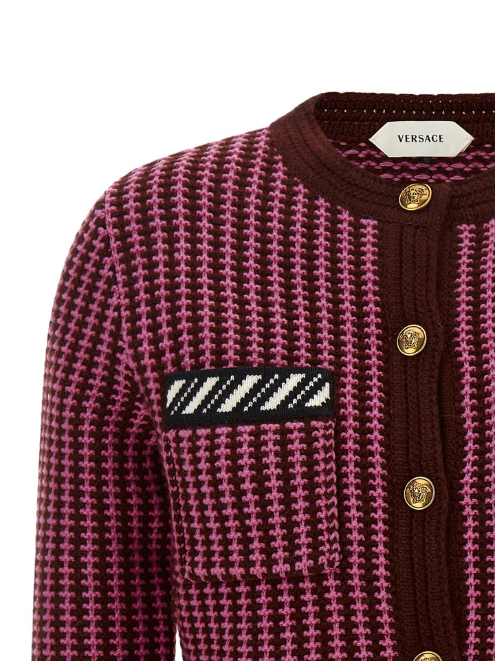 Versace Multicolor Virgin Wool Cardigan