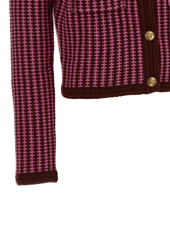 Versace Multicolor Virgin Wool Cardigan