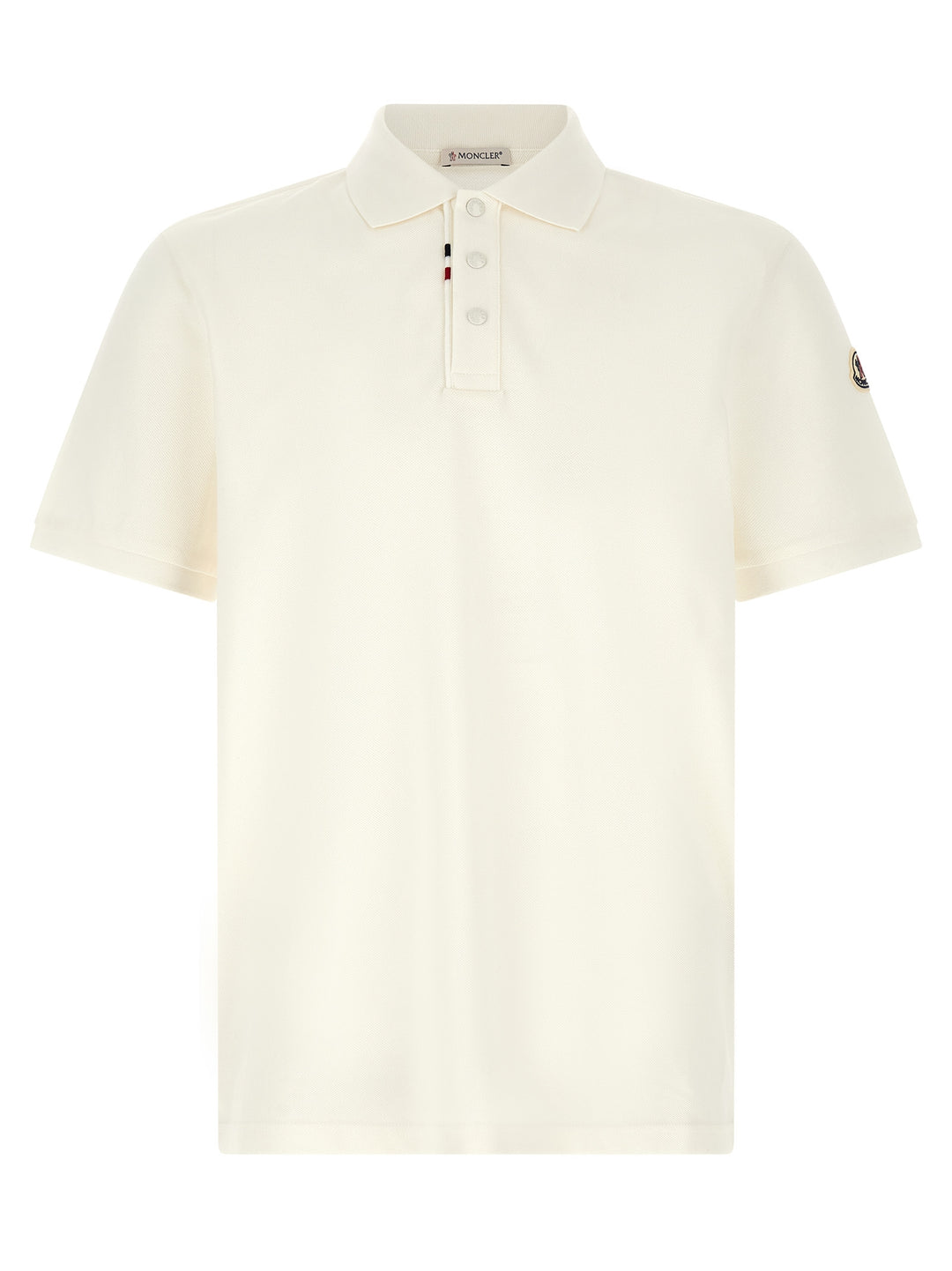 Moncler White Cotton Polo Shirt