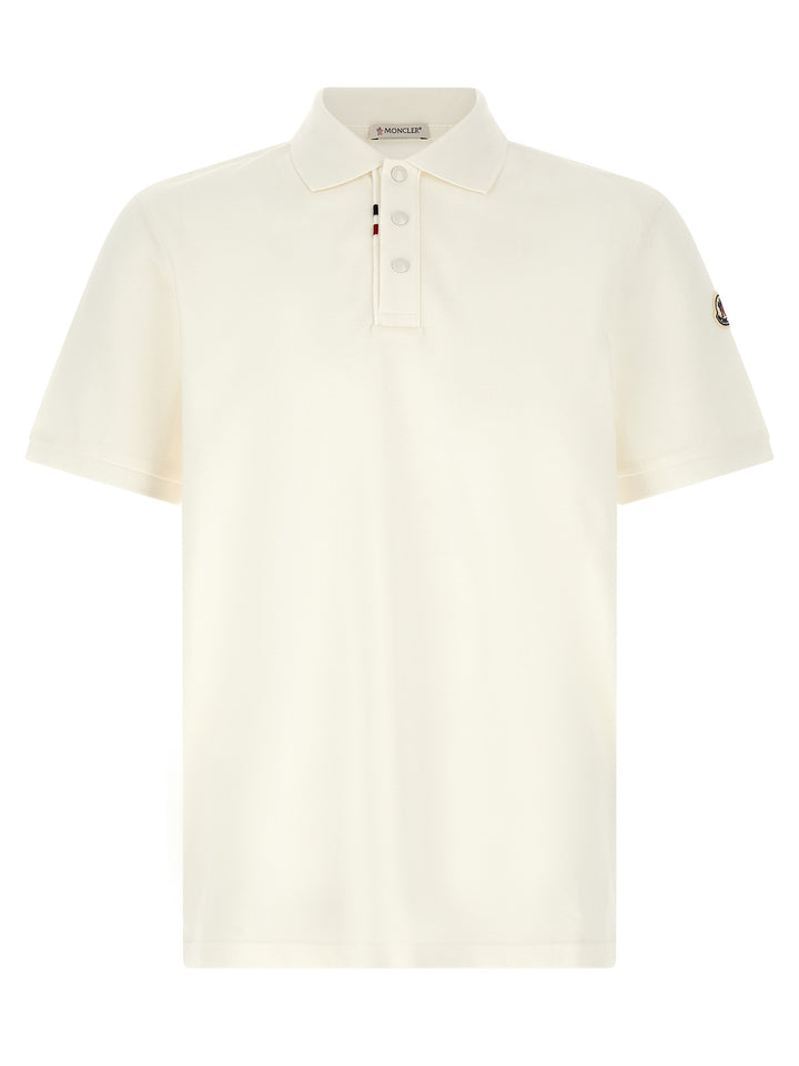 Moncler White Cotton Polo Shirt