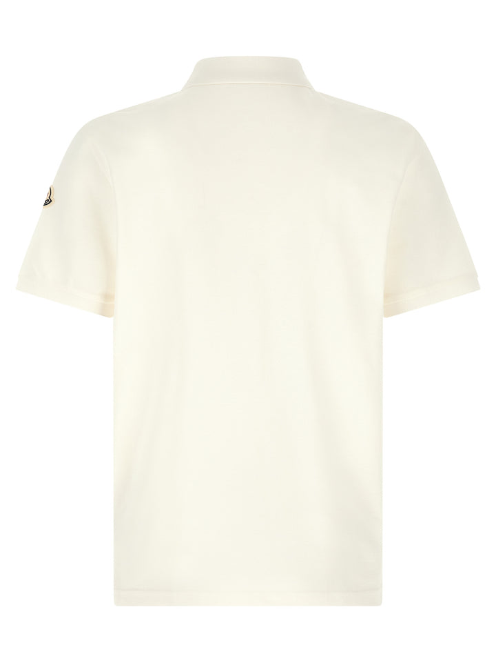 Moncler White Cotton Polo Shirt