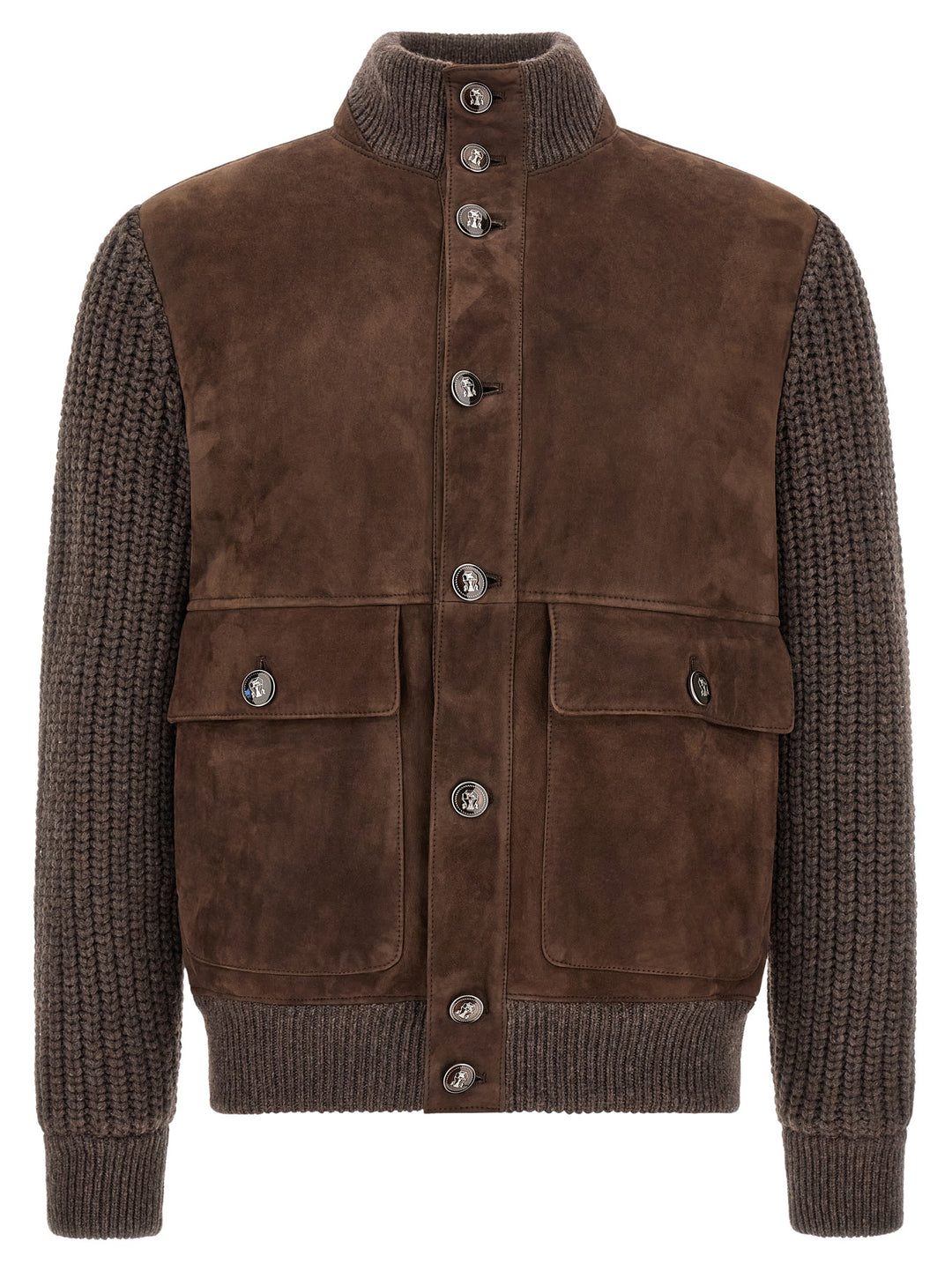 Brunello Cucinelli Brown Lamb Leather Leather Jacket