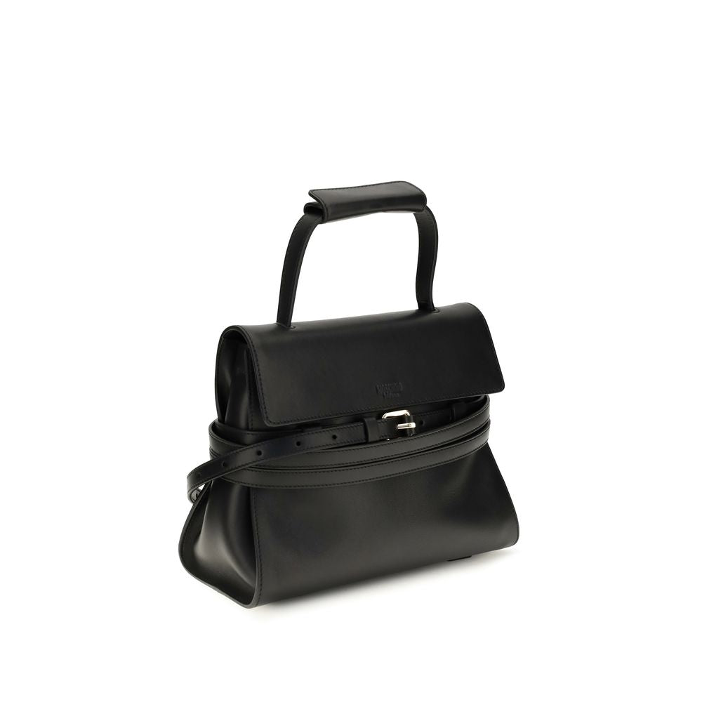 Moschino Black Calf Leather Bos Taurus Shoulder Bag