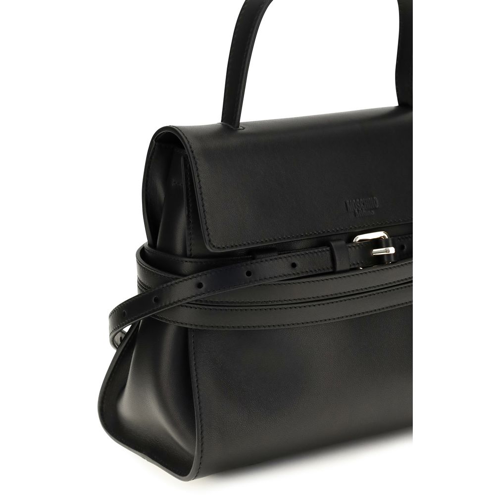 Moschino Black Calf Leather Bos Taurus Shoulder Bag