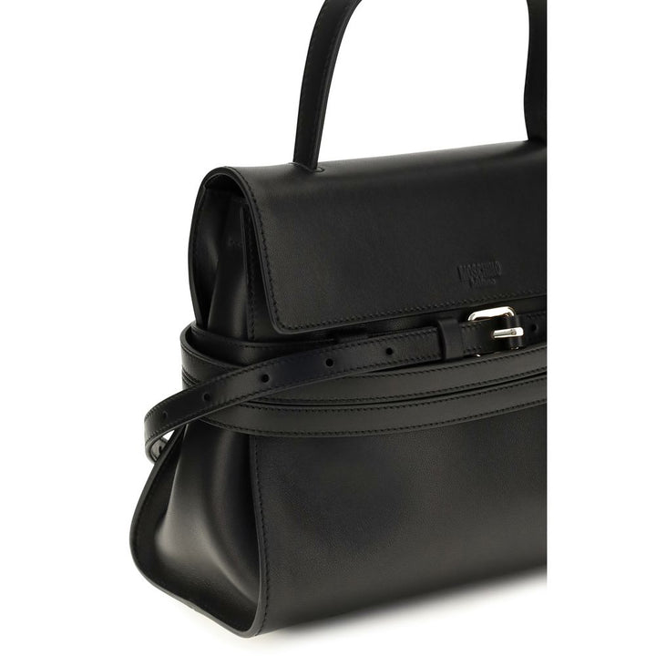 Moschino Black Calf Leather Bos Taurus Shoulder Bag