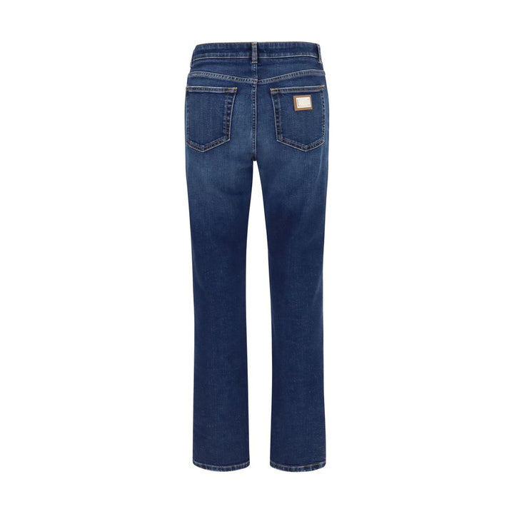 Dolce &amp; Gabbana Blue Cotton Straight-Leg Jeans
