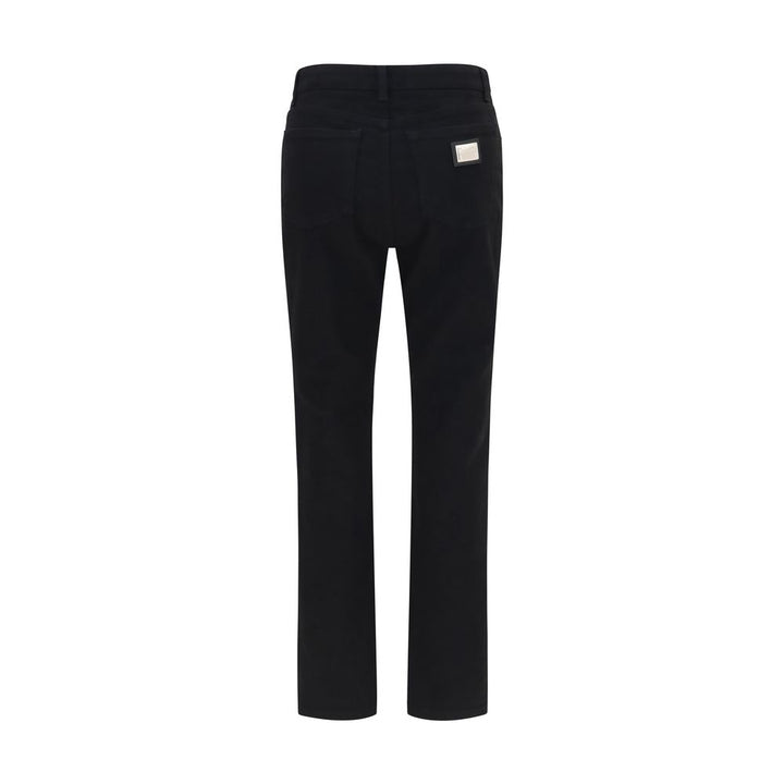 Dolce &amp; Gabbana Black Cotton Straight-Leg Jeans