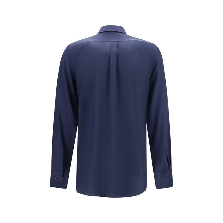 Dolce &amp; Gabbana Blue Silk Dress Shirt