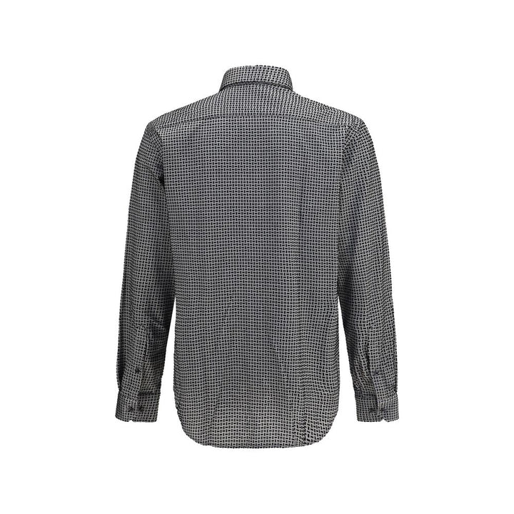 Giorgio Armani Gray Cotton Pattern Shirt