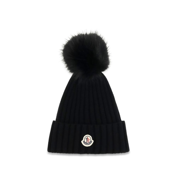 Moncler Black Wool Oves Aries Beanie