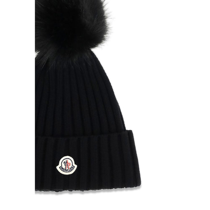 Moncler Black Wool Oves Aries Beanie