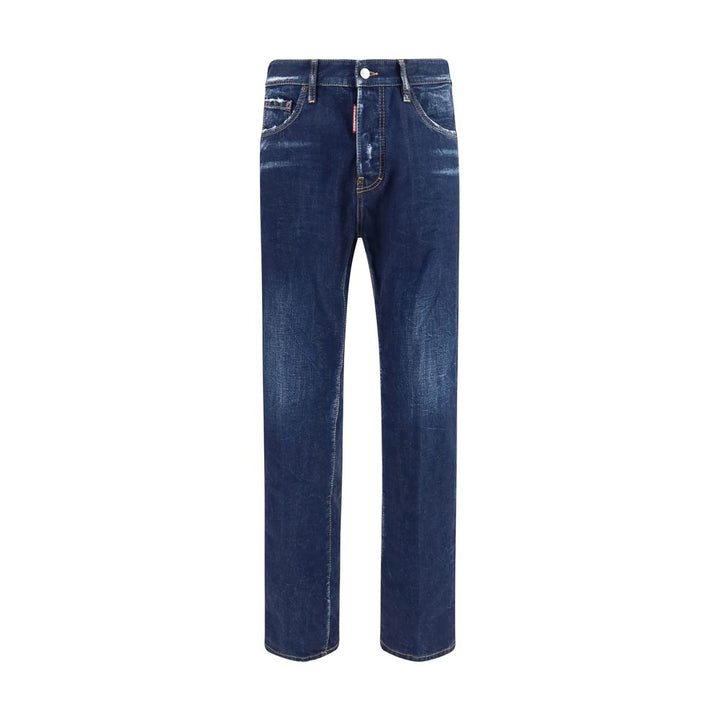 Dsquared² Blue Cotton Straight-Leg Jeans