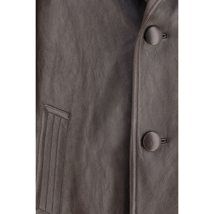 Prada Brown Lamb Leather Leather Jacket