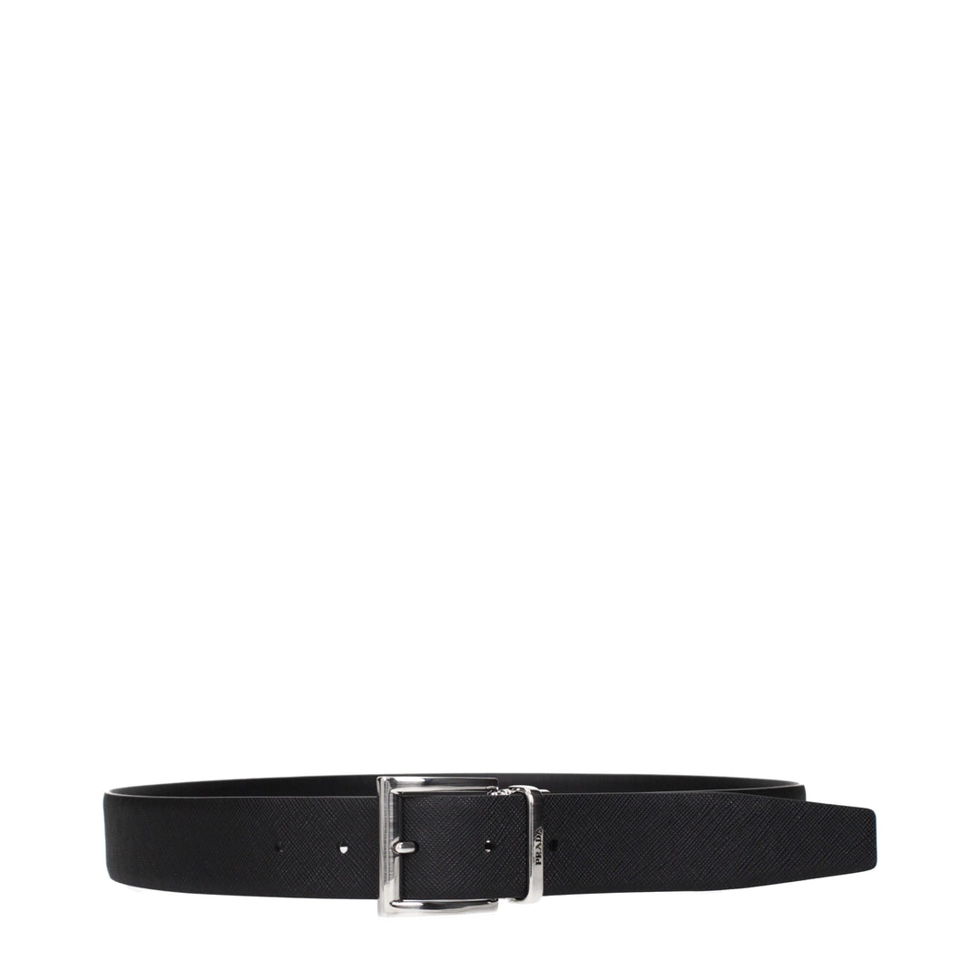 Prada Black Leather Regular Belt