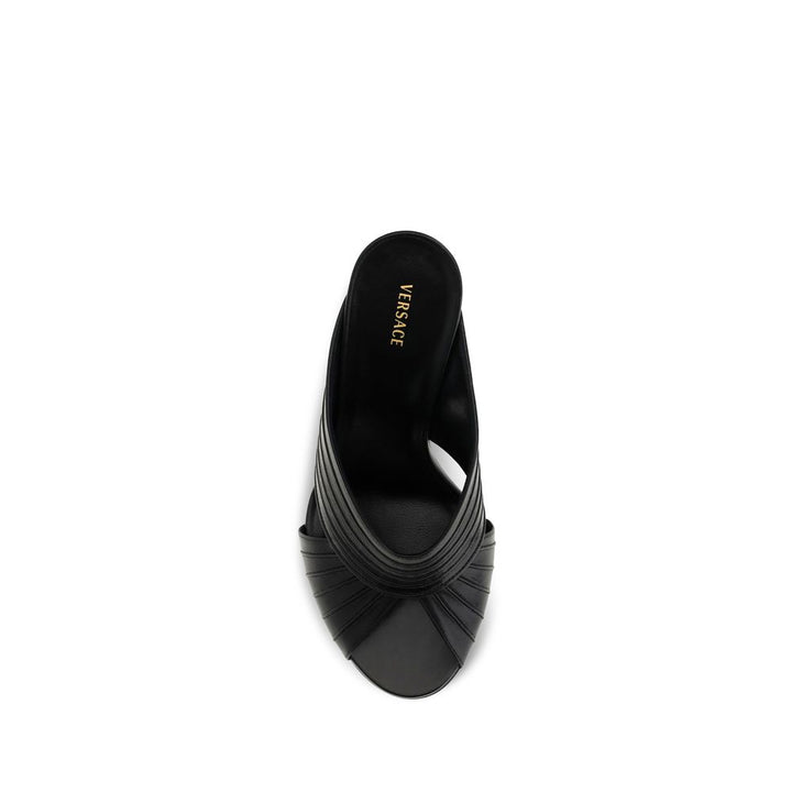 Versace Black Lamb Ovis Aries Aries Mules