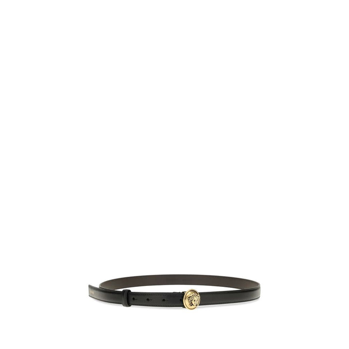 Versace Black Calf Leather Bos Taurus Regular Belt
