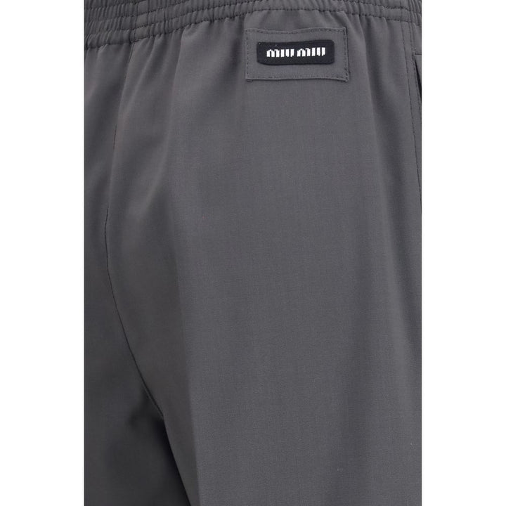 Miu Miu Gray Wool Oves Aries Casual Pants
