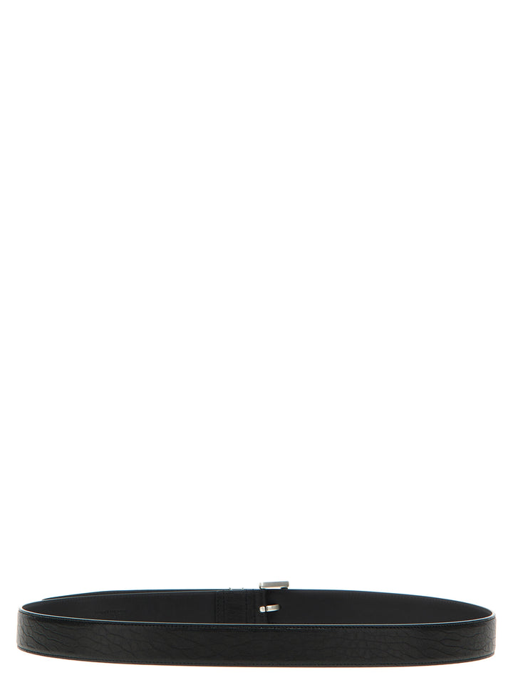 Saint Laurent Black Leather Regular Belt