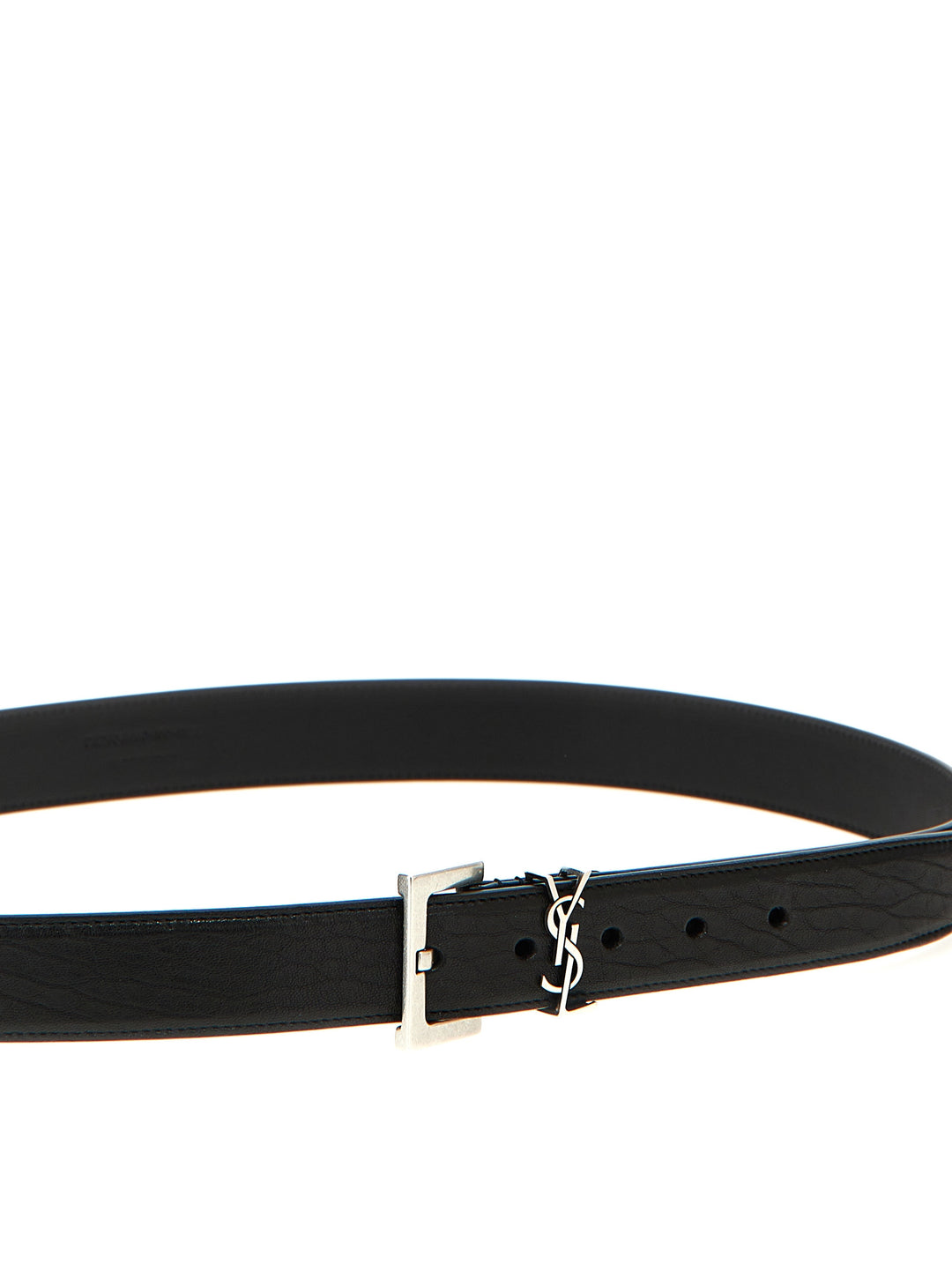 Saint Laurent Black Leather Regular Belt