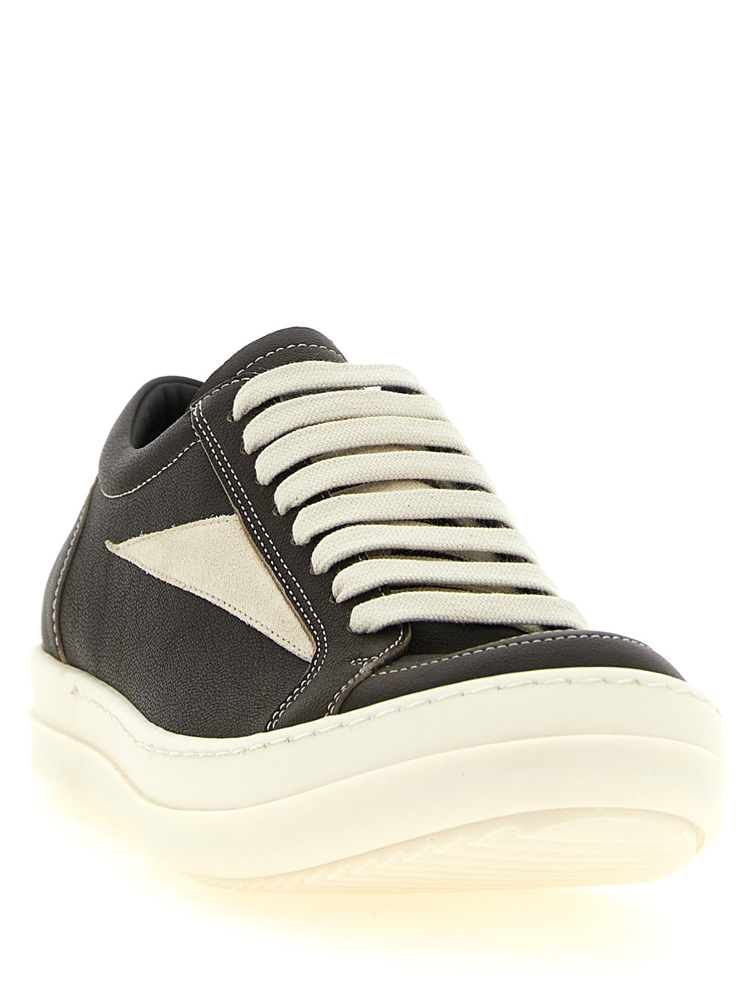 Rick Owens Brown Lamb Leather Low Top Sneakers
