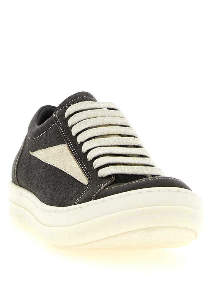 Rick Owens Brown Lamb Leather Low Top Sneakers