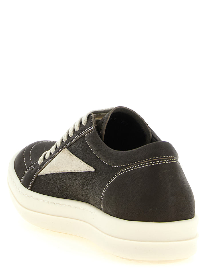 Rick Owens Brown Lamb Leather Low Top Sneakers