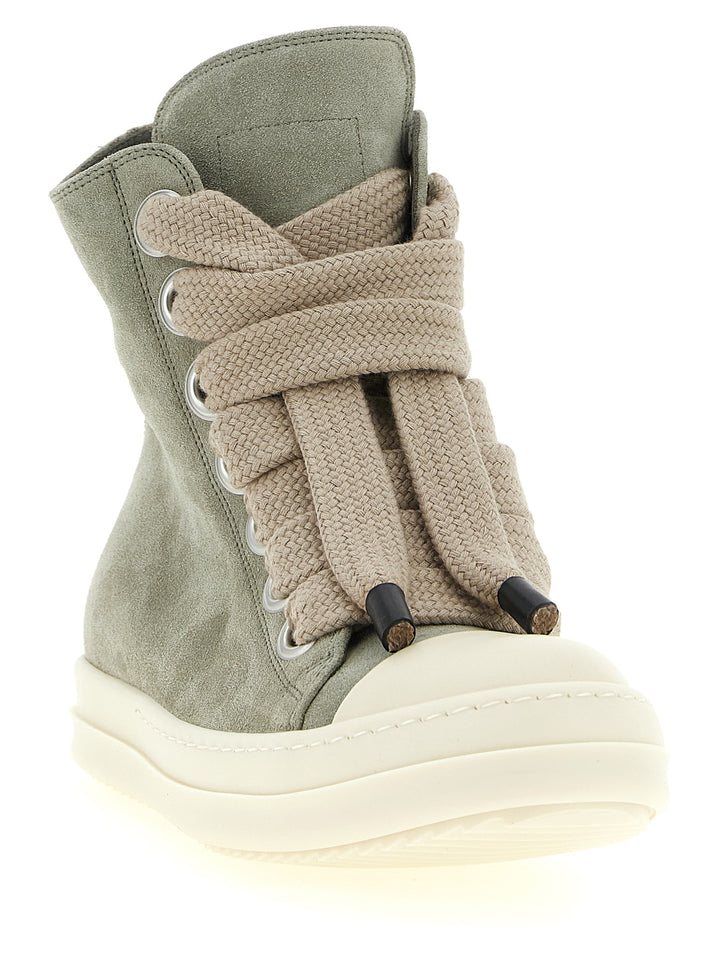 Rick Owens Bicolor Calfskin High Top Sneakers