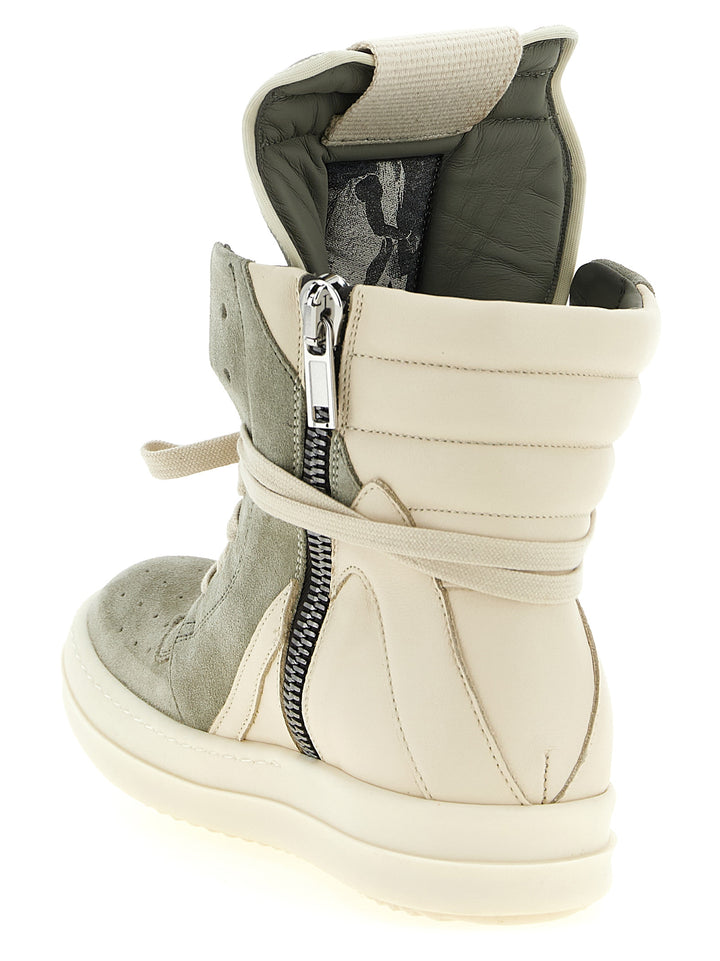 Rick Owens Bicolor Calfskin Athletic Sneakers