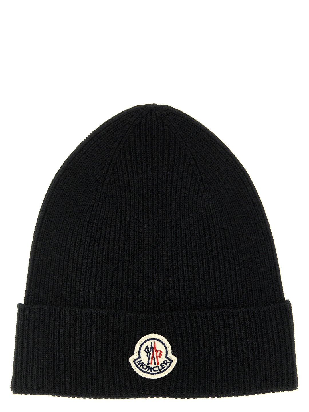 Moncler Black Virgin Wool Beanie