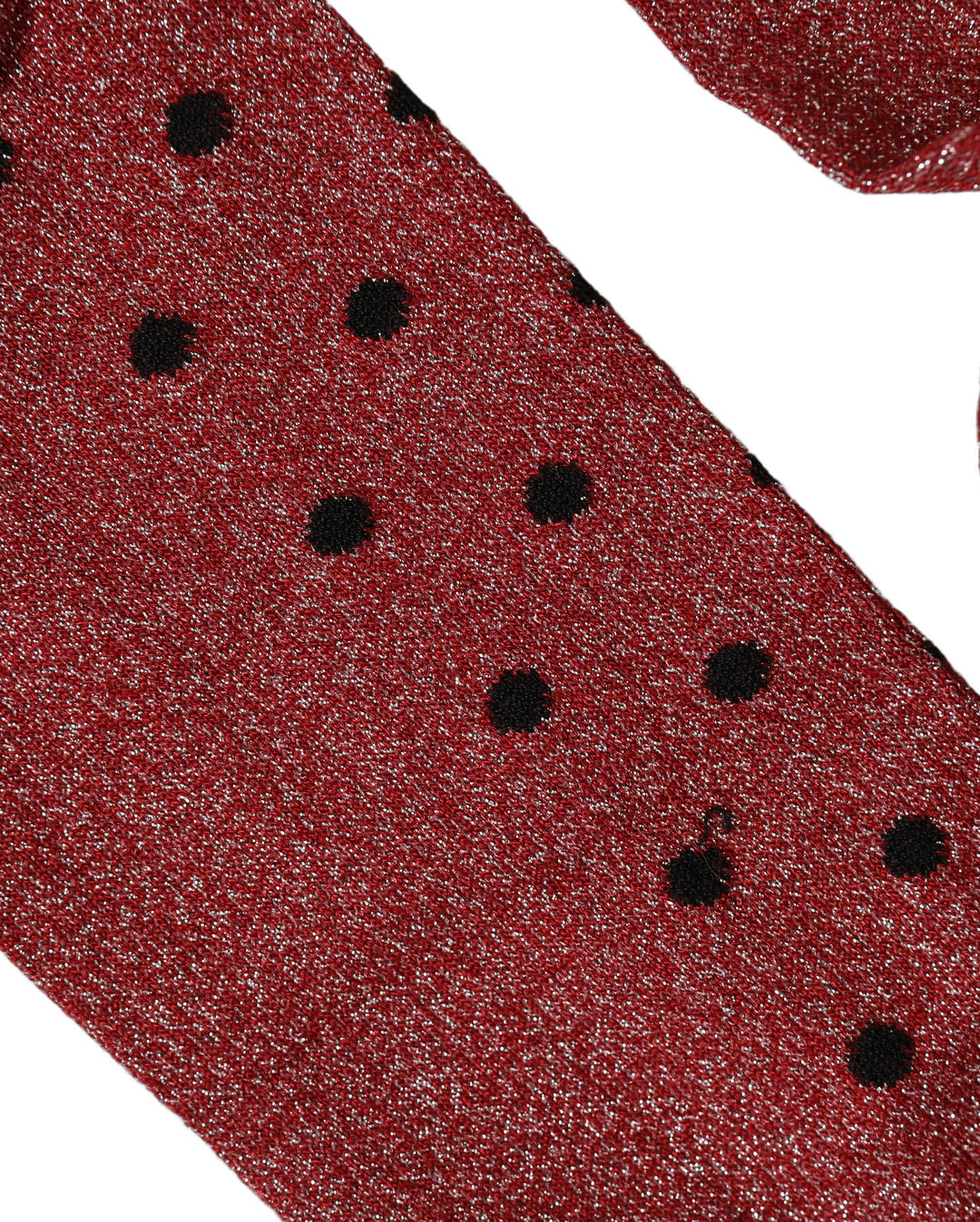 Dolce &amp; Gabbana Maroon Polka Dot Over The Calf Accessory Socks