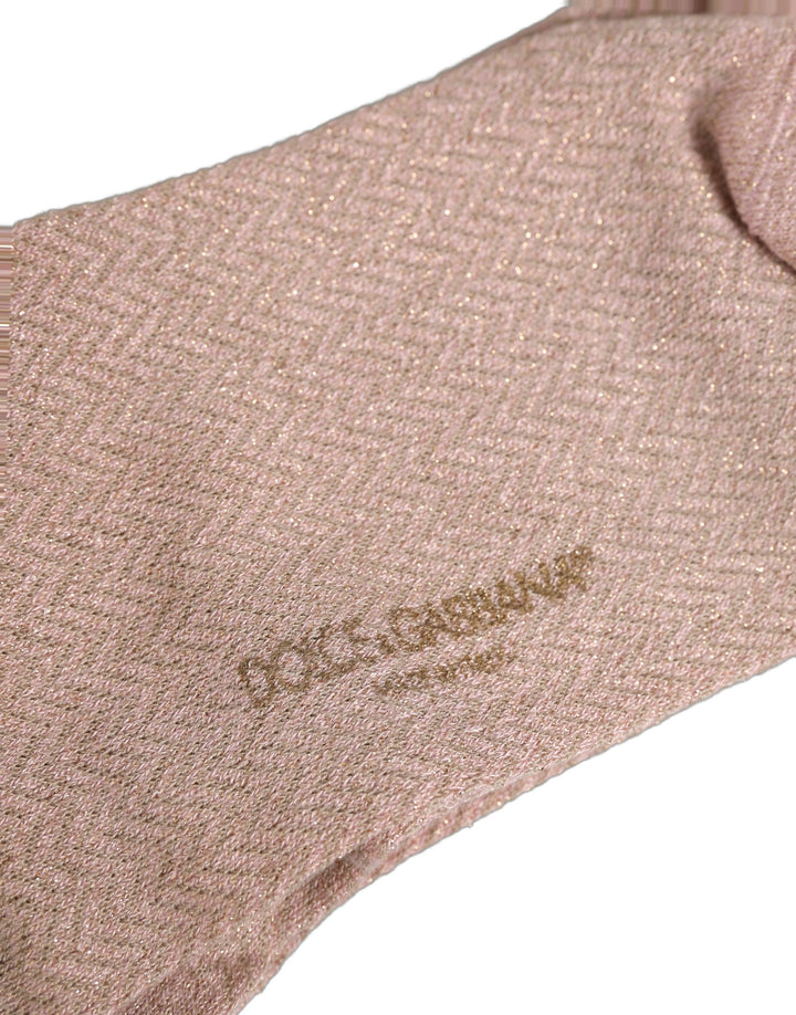 Dolce &amp; Gabbana Light Pink Viscose Over The Calf Accessory Socks