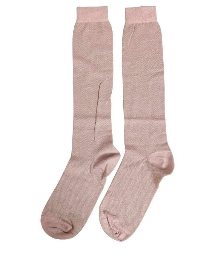 Dolce &amp; Gabbana Light Pink Viscose Over The Calf Accessory Socks