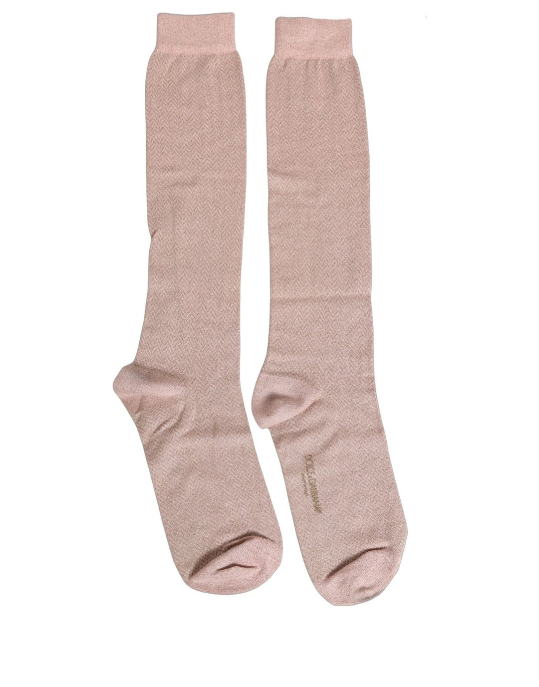 Dolce &amp; Gabbana Light Pink Viscose Over The Calf Accessory Socks