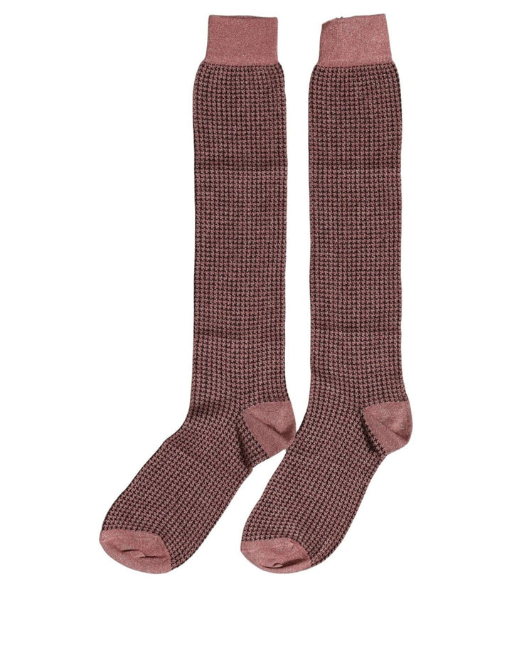 Dolce &amp; Gabbana Dusty Pink Viscose Over The Calf Accessory Socks