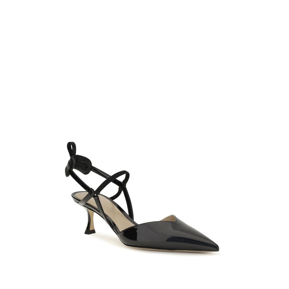 Fendi Black Calf Leather Bos Taurus High Heel Pumps