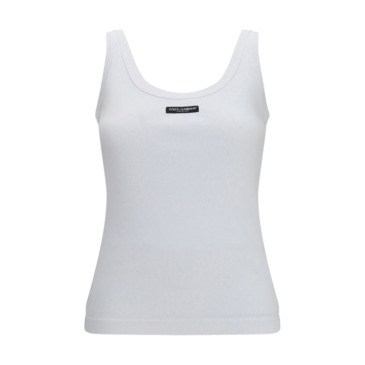 Dolce &amp; Gabbana White Cotton Tank Tops