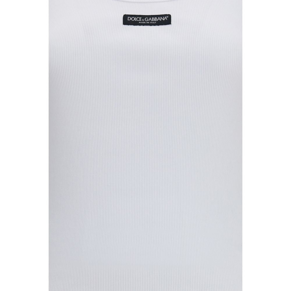 Dolce &amp; Gabbana White Cotton Tank Tops