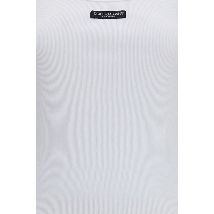 Dolce &amp; Gabbana White Cotton Tank Tops
