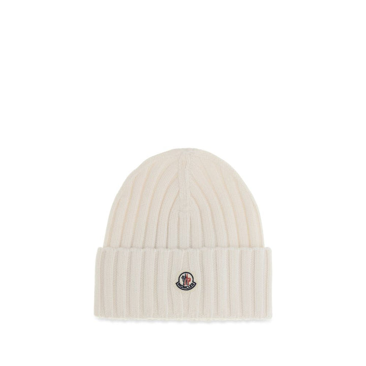 Moncler White Wool Oves Aries Beanie