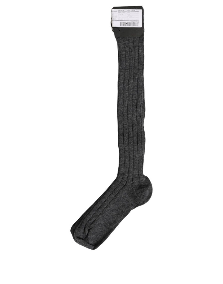 Dolce &amp; Gabbana Gray Wool Blend Over The Calf Accessory Socks