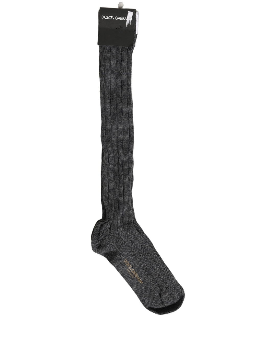 Dolce &amp; Gabbana Gray Wool Blend Over The Calf Accessory Socks