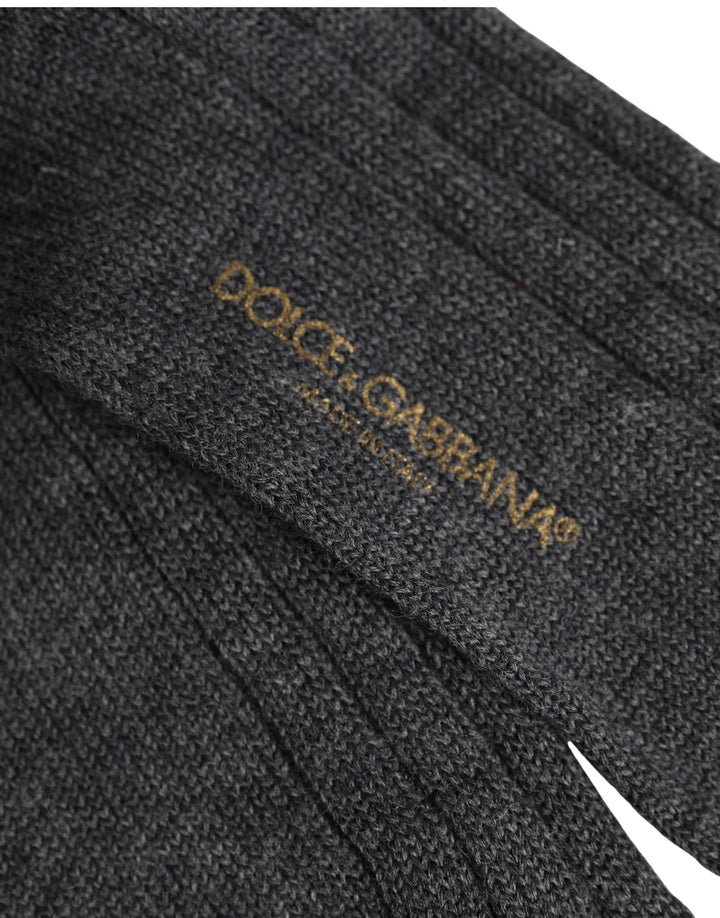 Dolce &amp; Gabbana Gray Wool Blend Over The Calf Accessory Socks