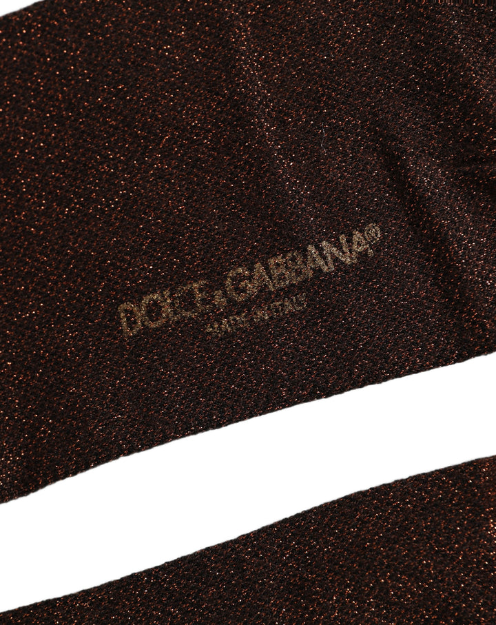 Dolce &amp; Gabbana Men Brown Viscose Over The Calf Accessory Socks