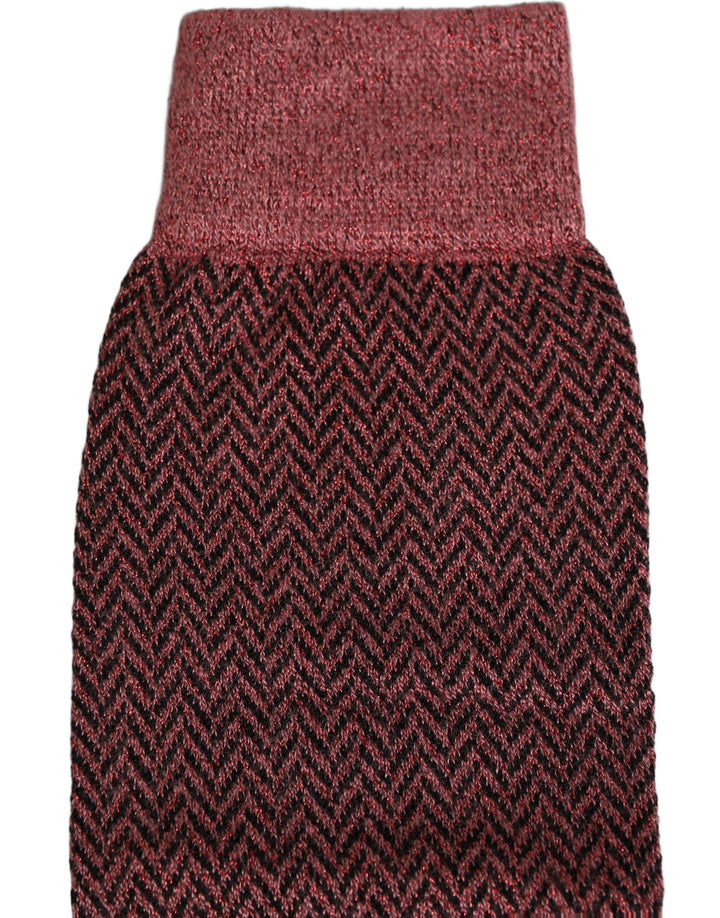 Dolce &amp; Gabbana Burgundy Viscose Over The Calf Accessory Socks