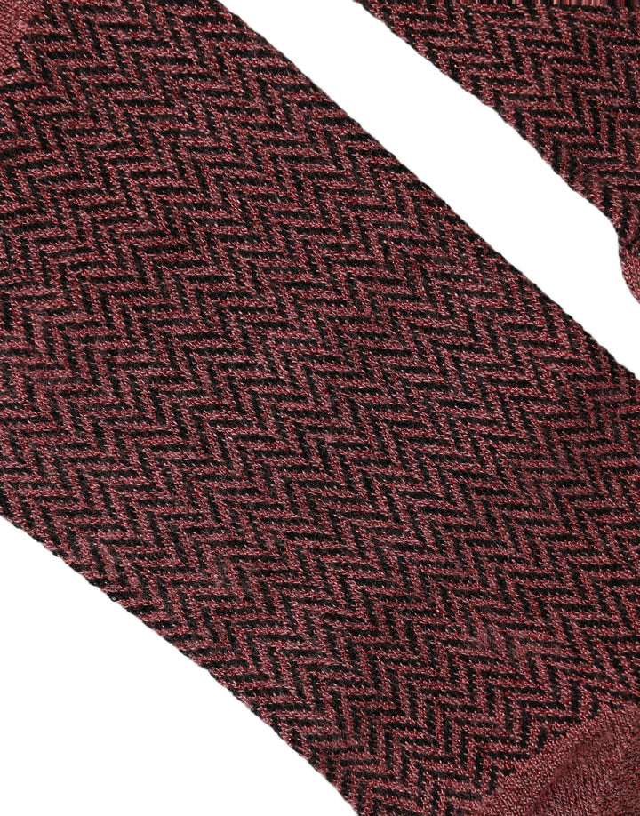 Dolce &amp; Gabbana Burgundy Viscose Over The Calf Accessory Socks