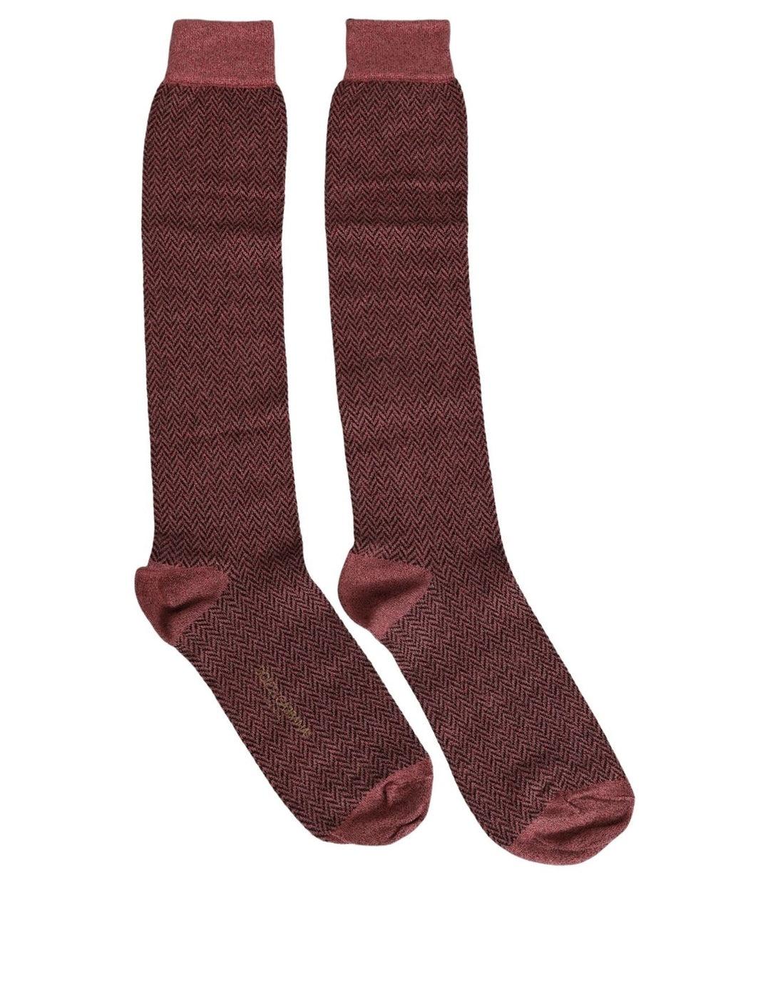 Dolce &amp; Gabbana Burgundy Viscose Over The Calf Accessory Socks