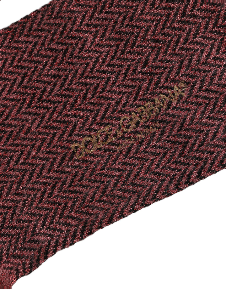 Dolce &amp; Gabbana Burgundy Viscose Over The Calf Accessory Socks
